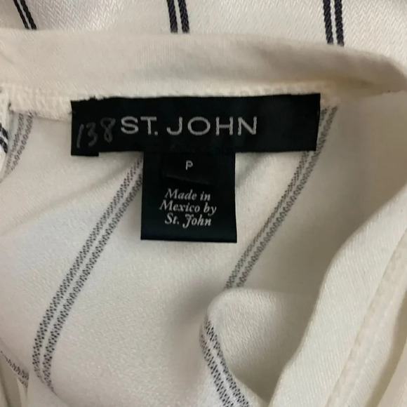 St John Heavy Sleek Mixed-Media Top with Stripe - Picture 11 of 12